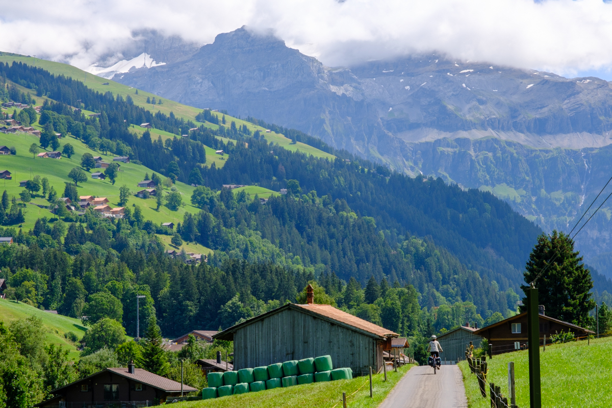 bicycle touring the swiss alps