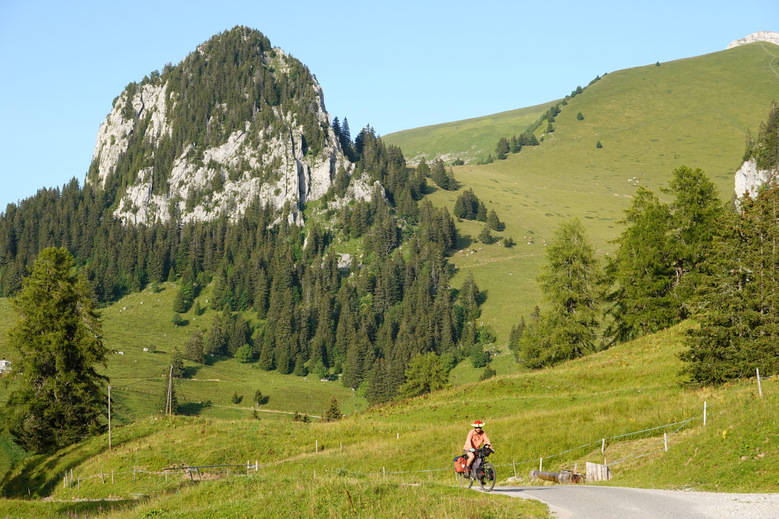 bicycle touring swiss alps panorama
