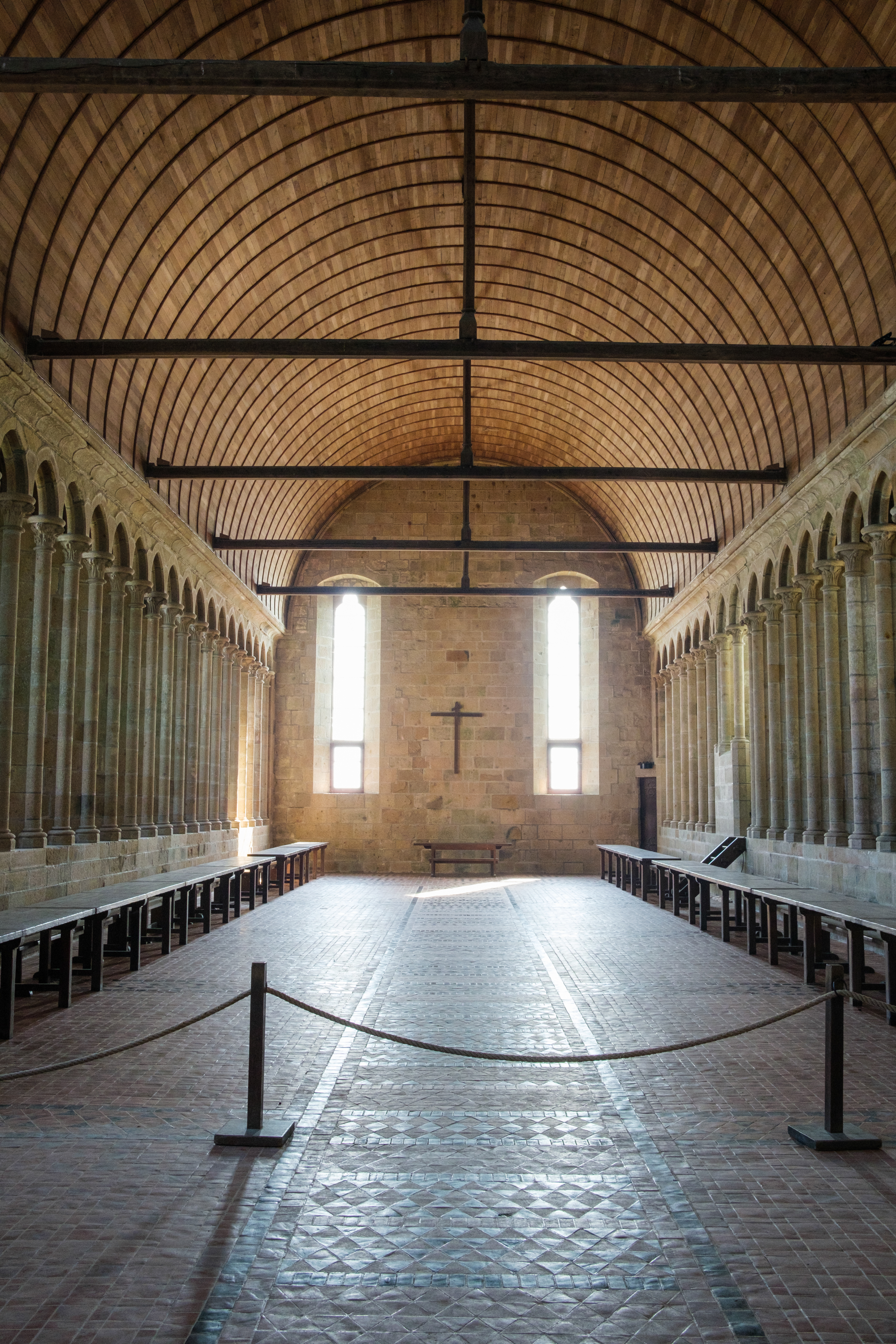 refectory in mont saint michel abbey