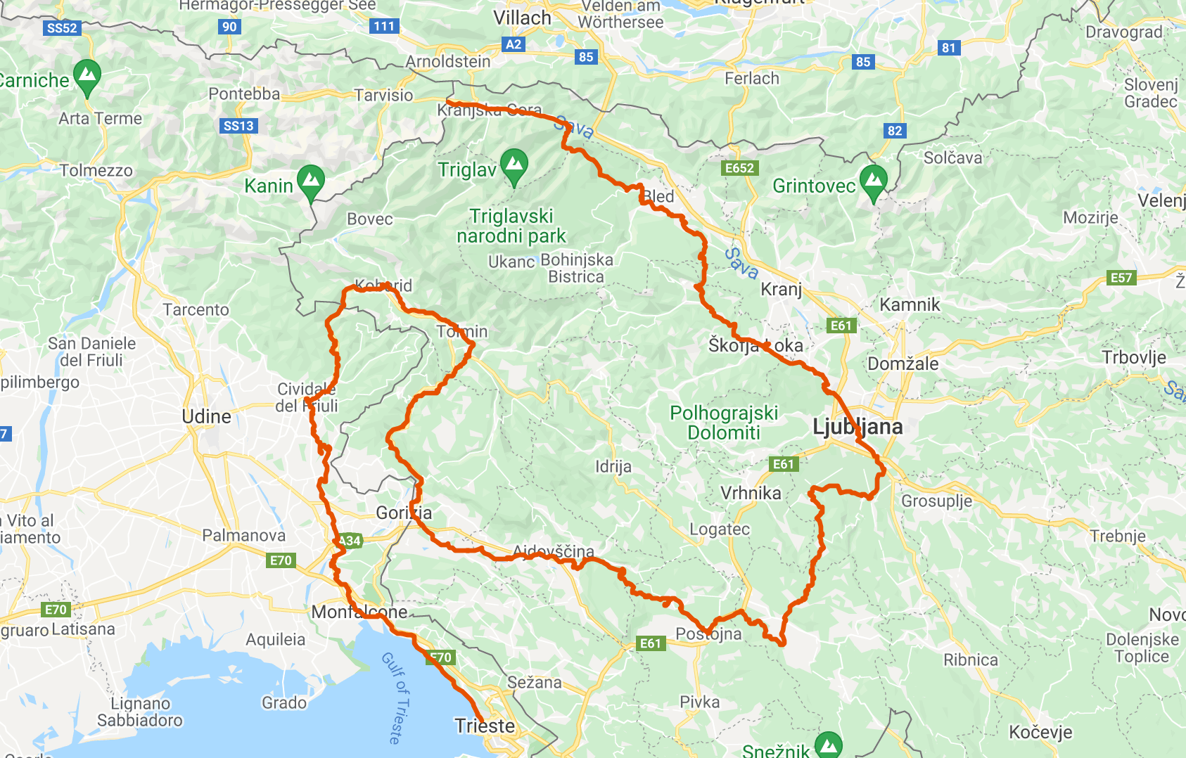 slovenia bicycle touring map