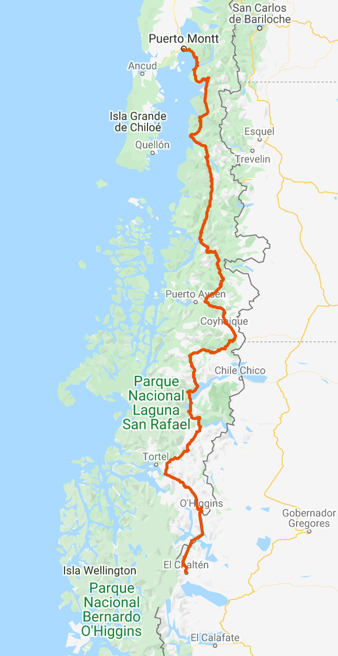 carretera austral map