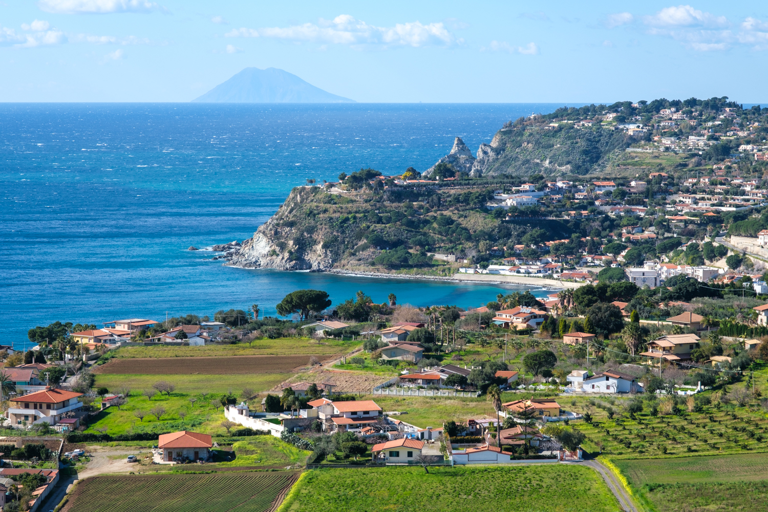view of stromboli island italy