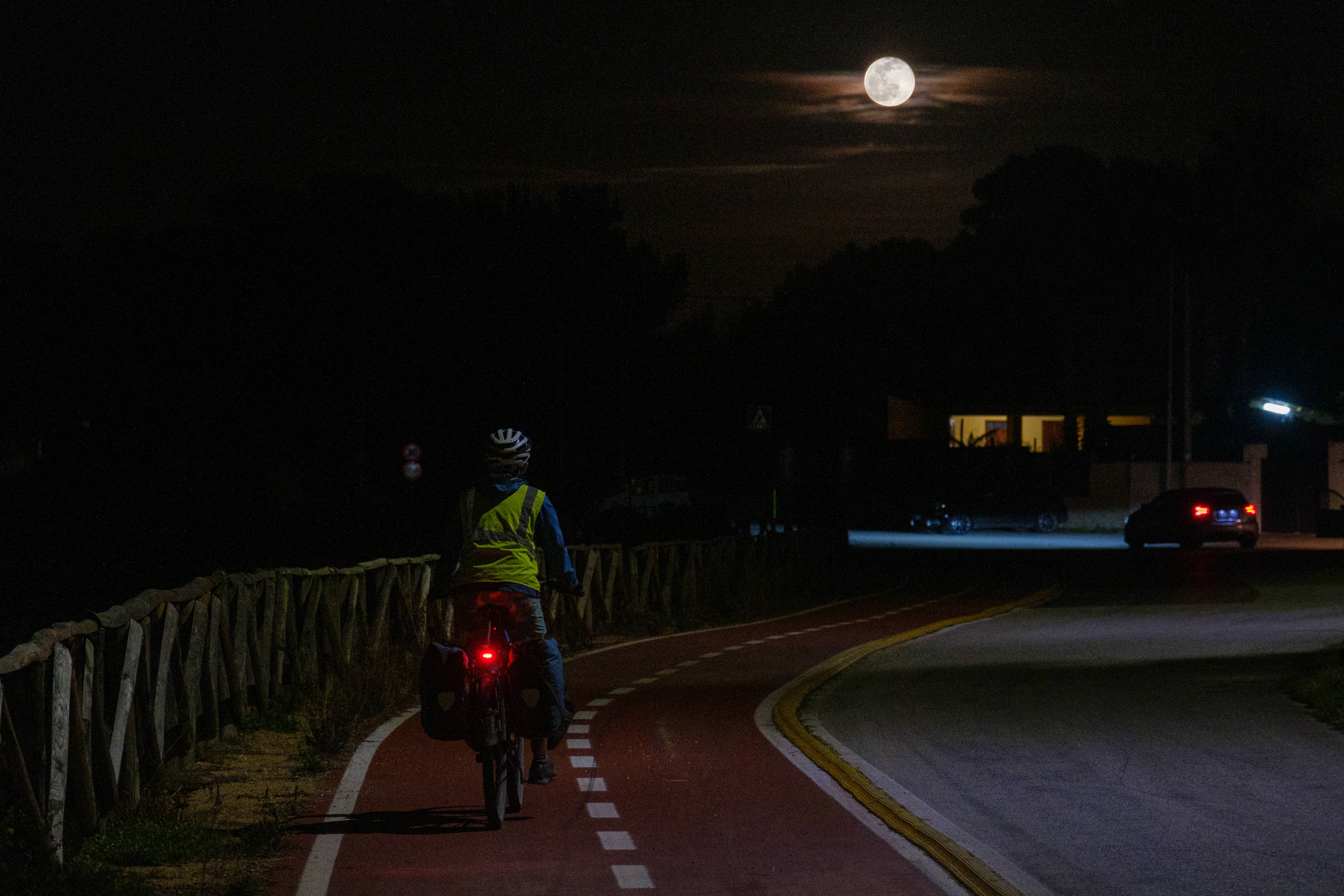 bicycle touring at night sicily