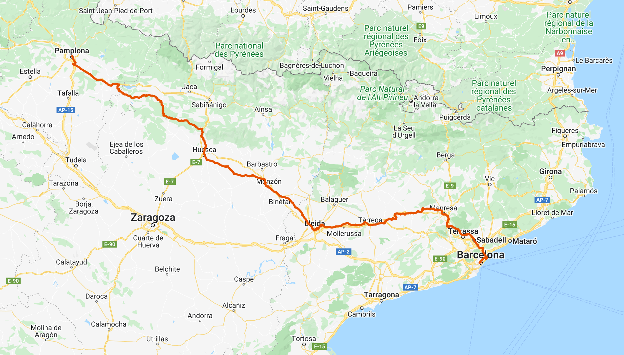 northern spain bicycle touring map