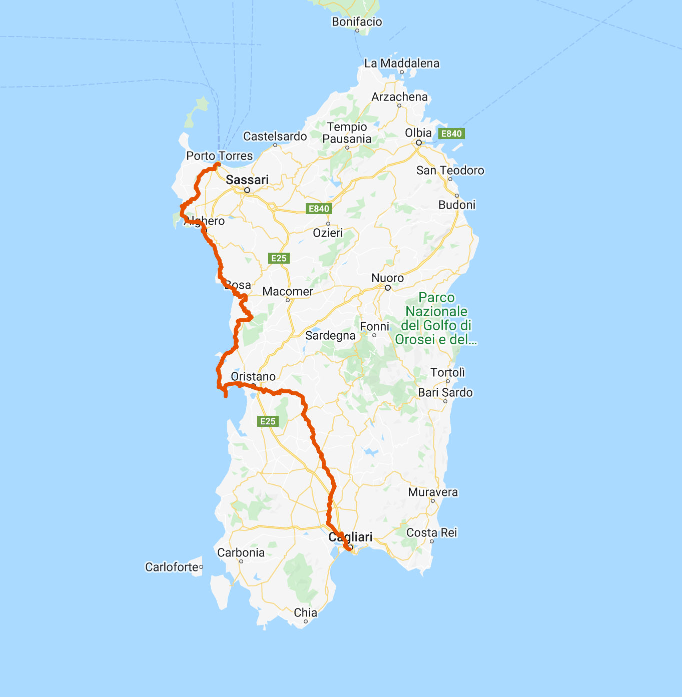 bikepacking sardinia map