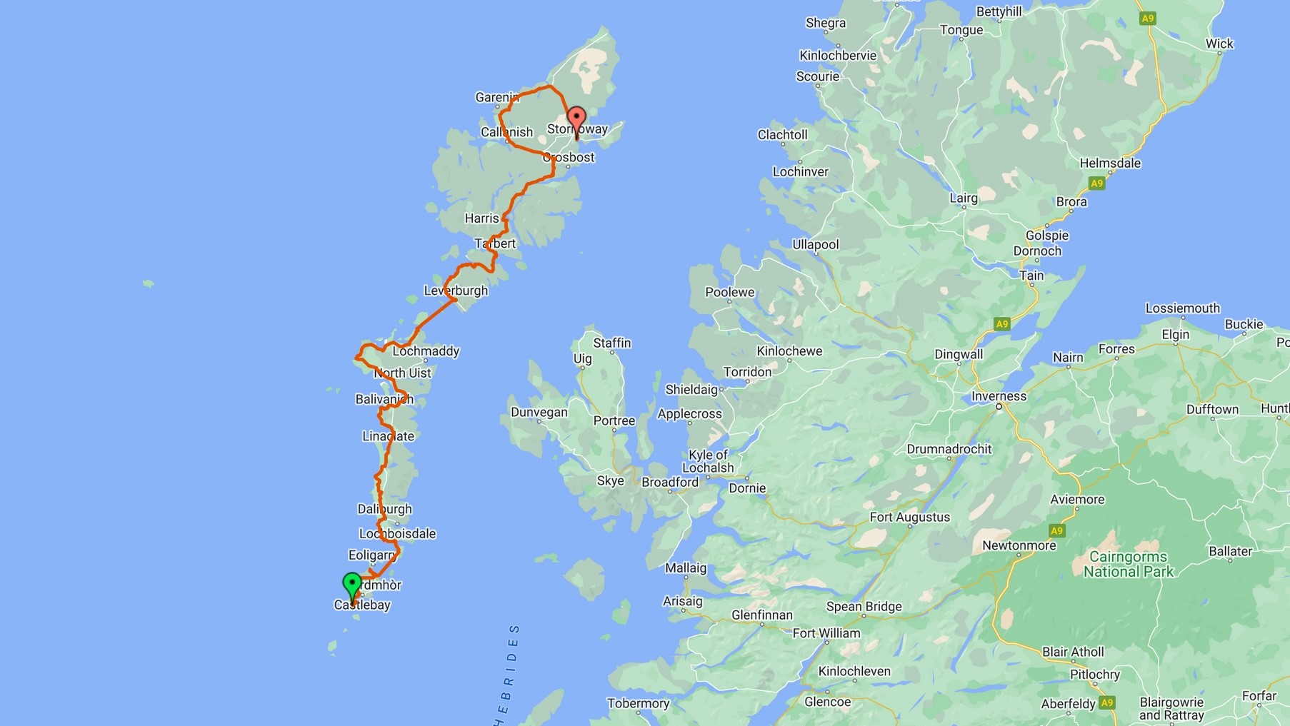 outer hebrides cycling map