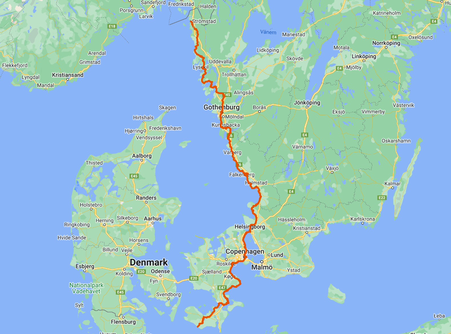 bicycle touring scandinavia map