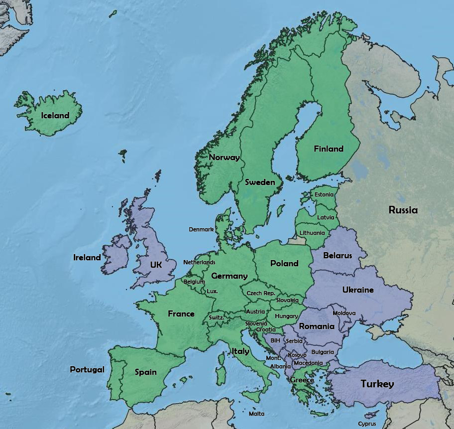 schengen zone map 2023