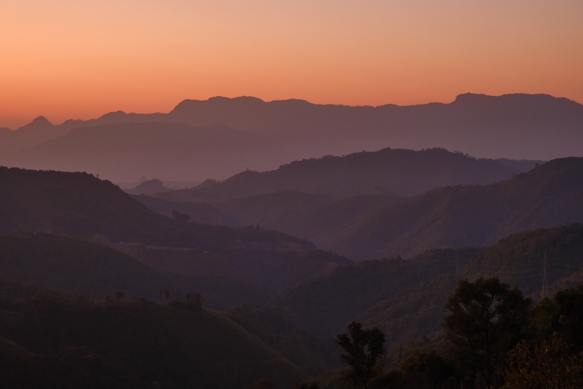 sunset in laos